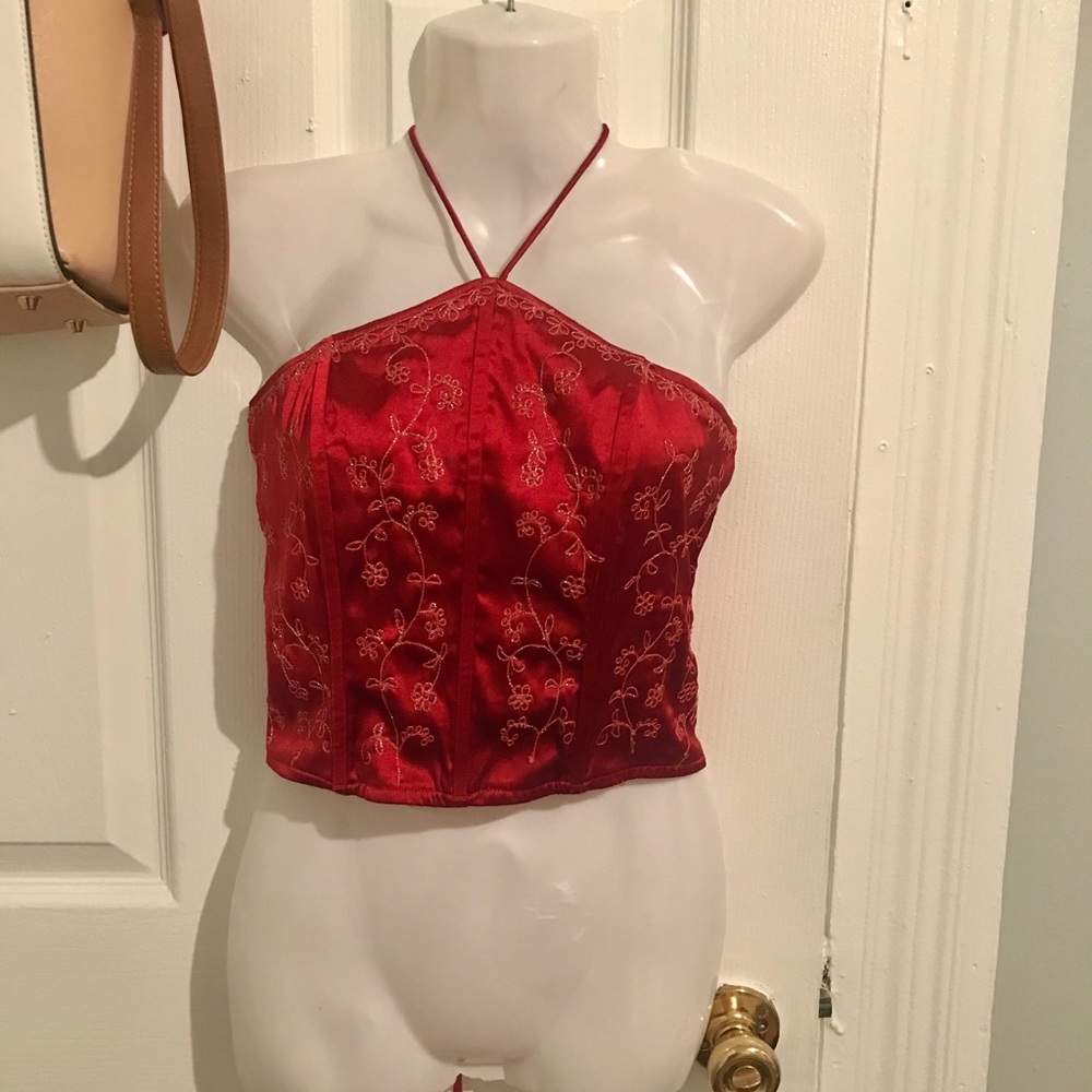 Red Corset/ crop top